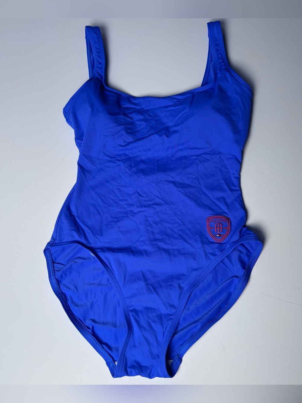 Vintage 90’s Tommy Hilfiger One-Piece Swimsuit in Royal Blue w/ embroidered logo
